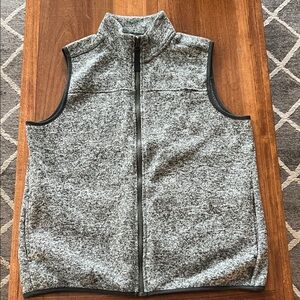 Eddie Bauer Heather Gray Zip Front Fleece Vest Size XL